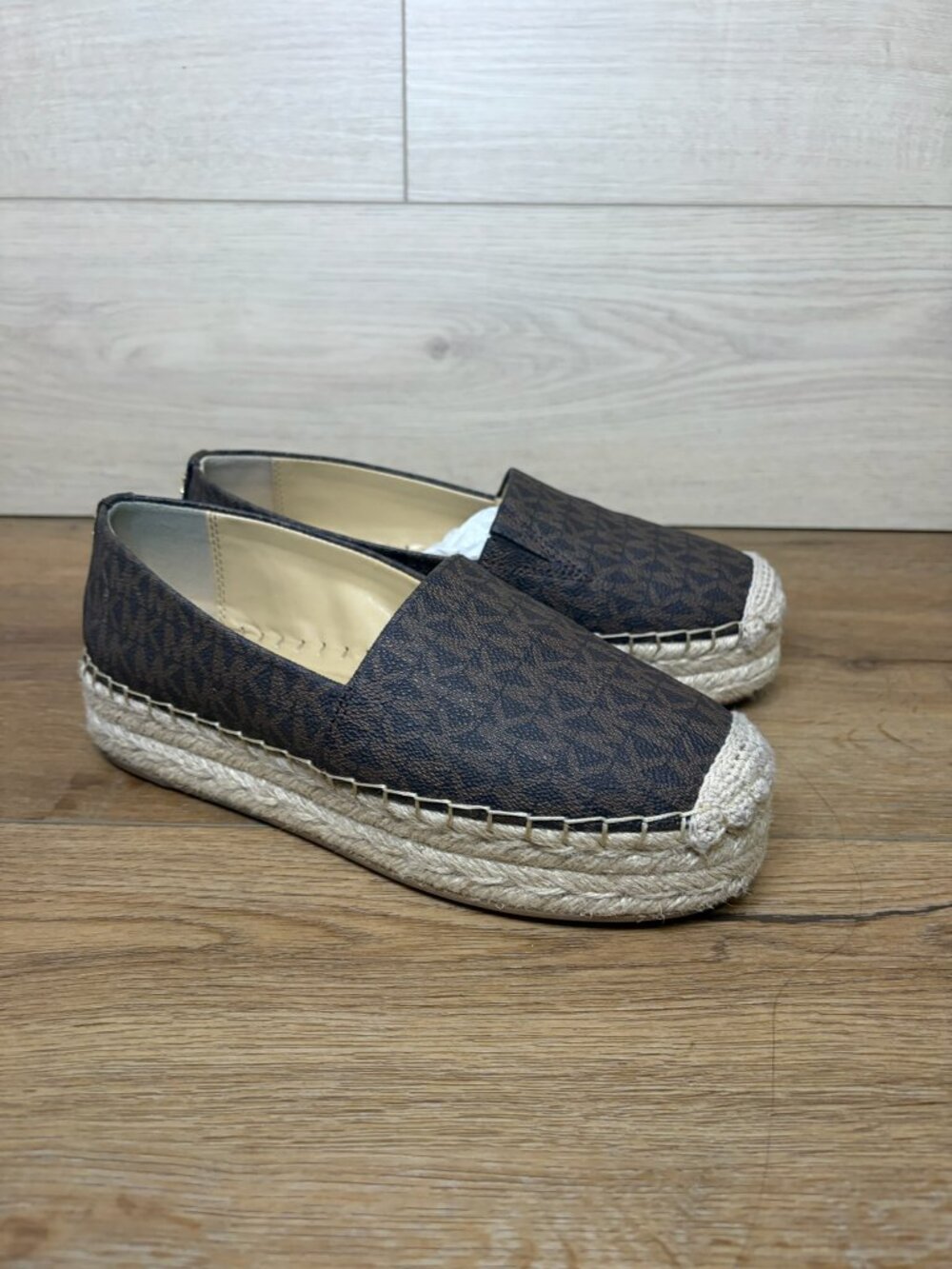 Michael Kors Lynn Signature Logo Platform Espadrille Brown 7